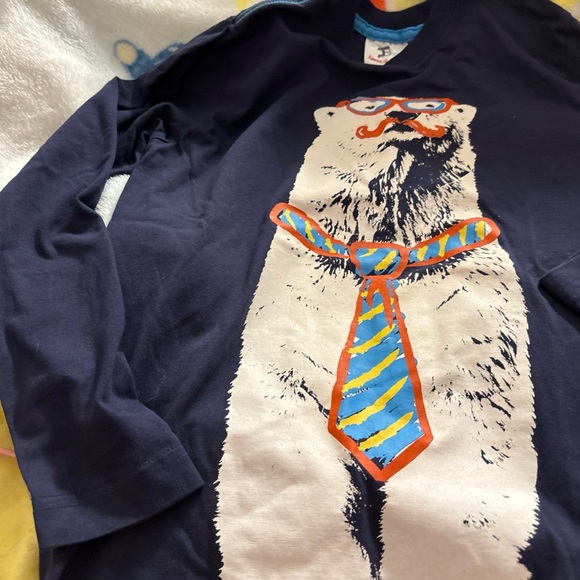 Hanna Andersson Navy Shirt with Bear Graphic - Picture 1 of 2